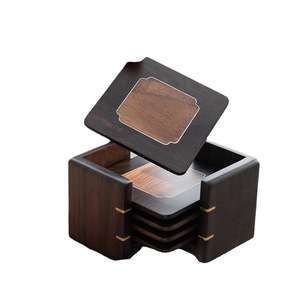 Solid Wood <b>Tea</b> Coasters Square Walnut Wood Crane Design For Kung Fu <b>Tea</b> <b>Set</b> Afternoon <b>Tea</b> Use - Product Image 5