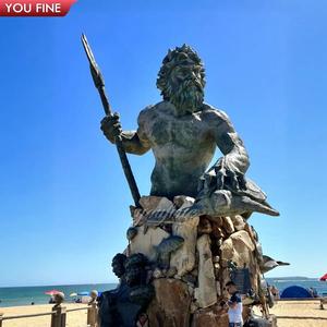 Praia Decoração Grande Fundido <span class=keywords><strong>Bronze</strong></span> Estátua Netuno - Product Image 3