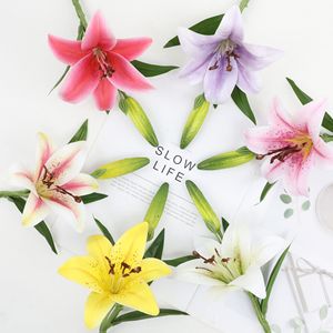 Fleurs de lys artificielles Guanyi, branche unique, en soie, réalistes, accessoires de décoration pour mariage et maison - Product Image 4