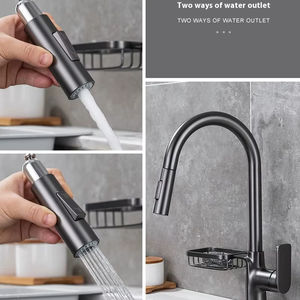 Robinet de cuisine en zinc <span class=keywords><strong>à</strong></span> tirette, robinet de cuisine extractible, robinet d'eau chaude et froide, robinet d'évier, vente en gros - Product Image 4