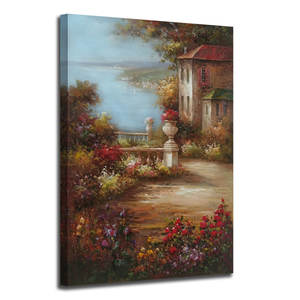 Art 100% peint à la main paysage de jardin toscan peinture océan toile pour la décoration murale de la maison - Product Image 3