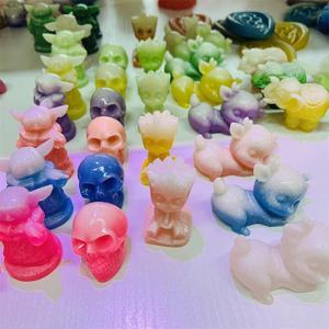 Cristal de haute qualité naturel guérison artisanat lumineux chats chien kitty tortues cristal lumineux yoda pokemon pour cadeaux décoration - Product Image 3