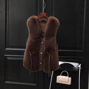 <span class=keywords><strong>Gilet</strong></span> en fourrure de renard pour femmes Style jeune vêtements d'extérieur haut de gamme printemps automne fausse fourrure minceur polyvalent mode tricoté méthode de tissage - Product Image 2
