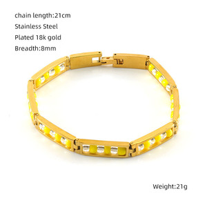 Pulsera <span class=keywords><strong>de</strong></span> Acero Inoxidable Chapada en Oro <span class=keywords><strong>de</strong></span> 18k al por Mayor, Siete Potencia, Pulsera Africana <span class=keywords><strong>de</strong></span> las Siete Potencias, Santería - Product Image 5