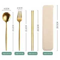 Ensemble de couverts Shouyuan OEM/ODM créatif en acier inoxydable portugais plaqué or, moderne, écologique, résistant à la rouille et compatible lave-vaisselle