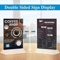 Porte-affiche en acrylique transparent 8.5X11 Présentoir de prospectus double face Support de menu de table en plastique pour restaurant