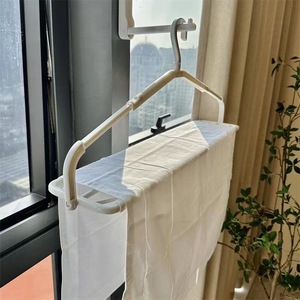 Telescopic <b>Clothes</b> Drying <b>Rack</b> White Retractable Foldable Wall Mounted For Bathroom Wardrobe Clothing Storage - Product Image 1