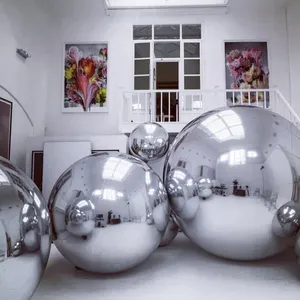 Globo reflectante colgante esfera gigante para decoración BOLA DE ESPEJO inflable de plata dorada sellada