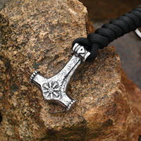 Porte-clés en acier inoxydable, bricolage fait main, conception nordique, dieu nordique Thor Mjolnir, marteau, porte-clés, bijoux vikings