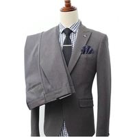Setelan Pria 2 Potong Model Slim Fit Baru dengan Satu Kancing dan Kerah Runcing