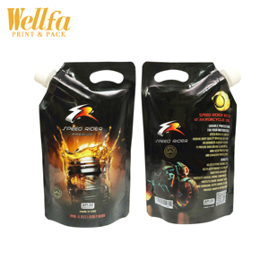 Custom 1L Doypack דליפת הוכחת מנוע שמן פלסטיק Stand נוזל פאוץ רכב אופנוע מנוע שמן אריזה זרבובית פאוץ עם ידית - Product Image 3