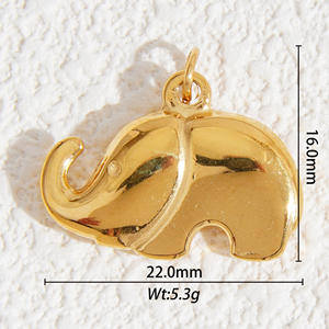 Tinggi Polandia hewan jimat tahan air baja tahan karat 18K emas kuda burung hantu kupu-kupu siput gajah jimat untuk Kalung - Product Image 6