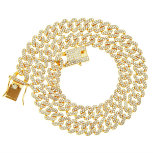 Full Rhombus <b>Cuban</b> <b>Chain</b> Necklace, Hipster Cool Colored Accessories Pendantmen's <b>Chain</b> Tanjing - Product Image 1