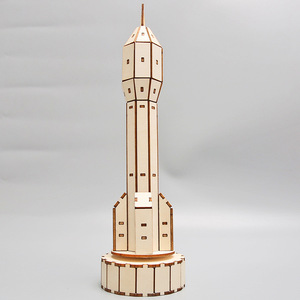 Kit Fai-da-Te in Legno per Razzo Aerospaziale STEM - Modello T-rocket a Propulsione Elettrica per Esperimenti Educativi Scientifici per Età 14+ - Product Image 2