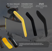 Gants de ski noirs à double couche Gants de neige d'hiver avec imperméable et résistant à l'usure avec gants intérieurs