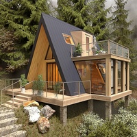 Maison en bois triangulaire mobile de style ferme avec garantie de 3 ans et support technique en ligne pour l'assemblage extérieur et l'hébergement mobile