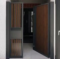 Op maat gemaakte schuifbare handmatige anti-diefstal poort van aluminiumlegering met modern design voor villa's
