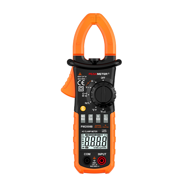 High-Precision PM2008B Clamp Meter with 6000 Counts Display 600A AC Current 600V Measuring Capacitance Resistance & Temperature