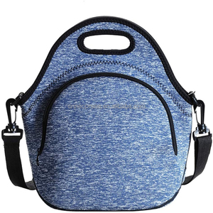 Customized neoprene printed insulated lunch bag cooler bag picnic box tote with zipper