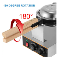 Machine à gaufres aux œufs en acier inoxydable, machine à gaufres aux bulles d'œufs électrique numérique avec plaque rotative