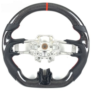 Volante de Fibra de Carbono Real a <span class=keywords><strong>Precio</strong></span> de Fábrica para <span class=keywords><strong>Ford</strong></span> <span class=keywords><strong>Mustang</strong></span> 2015 2017 2018 2020, Estilo Deportivo con Base Plana - Product Image 4