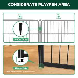 Caisse de chenil de parc pour chien en métal de voyage Portable pliable grand produit extérieur pour animaux de compagnie avec fermeture à bouton-pression pour chiens - Product Image 4