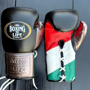 ถุงมือชกมวย GYMSTERO No Boxing No Life คุณภาพสูง หนังวัวแท้ ปิดนิ้วเต็มรูปแบบ ปรับได้ด้วยแถบตีนตุ๊กแก สำหรับศิลปะการต่อสู้ - Product Image 1