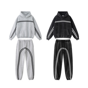 Sudadera con Capucha Deportiva a Rayas de Terciopelo Grueso de Algodón para Otoño, Marca de <span class=keywords><strong>Moda</strong></span> Urbana Europea y Americana - Product Image 4