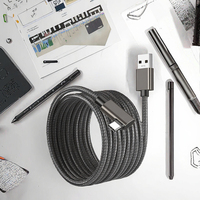 Kabel Data Transfer USB Type-C 5M Braided Link 40Gbps 5A Pengisian Cepat 48V 5A Sudut-Siku Selubung PVC USB 3.1 Komputer 12 Bulan