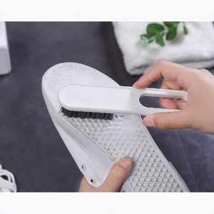 Shoe Brush Cleaning Tool Soft Nylon Bristles Gentle For Shoes Stain Remover 3 Pieces White Gray Teal - Product Image 3