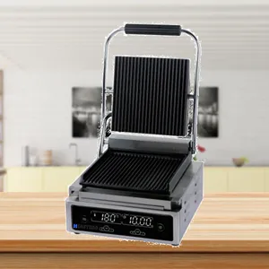 Heavybao Touch Screen Electric Grill Smart Digital Control Contact Griddle Steak Maker Hotel Buffet Equipment Contact Griddle