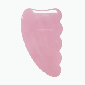 Piedra Gua Sha de Cuarzo Rosa con Borde Ondulado Natural y Dientes, Herramienta de Masaje Corporal para Espalda, Cuello y Relajación Muscular - Product Image 2