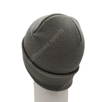 Nouveaux bonnets tricotés gris clair unis de haute qualité, 100 % acrylique, chauds pour l'hiver, avec nœuds à carreaux, unisexe, très demandés
