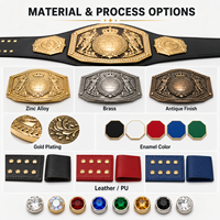 Ceinture de champion personnalisée pour la lutte, la boxe, le MMA, avec plaques en alliage de zinc, sangle en cuir véritable, logo personnalisé, ceinture de récompense