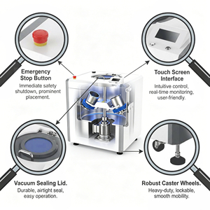 Mélangeur centrifuge planétaire sous vide haute vitesse <span class=keywords><strong>SMIDA</strong></span> TMV-310T 0,3L pour pâte d'argent et boues de batterie au lithium - Product Image 3