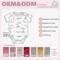 Combinaison à manches courtes pour bébé, imprimé animaux de l'océan, col rond, bas à boutons-pression, respirante, légère, combinaison graphique pour garçons et filles