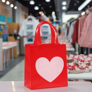 Sacs de courses non tissés personnalisés en tissu laminé imprimé pour la Saint-Valentin, sacs fourre-tout non tissés pour l'emballage de cadeaux - Product Image 5