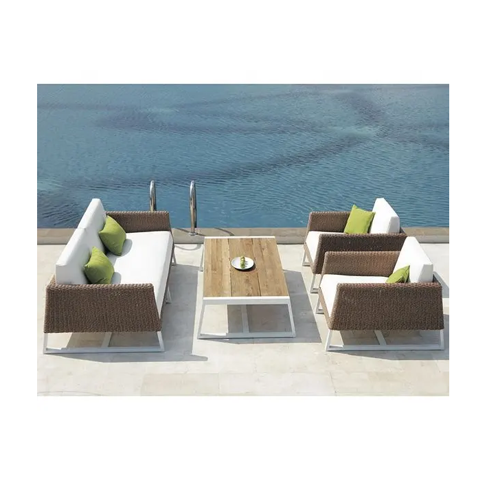 Accept Customization Cheap Wholesale Rattan Garden Furniture Simple Roots L U Sectional Sofa Modular Patio Couch Wicker Set
