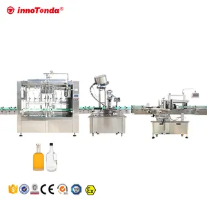 automatic complete filling line for wine glass bottle juice filling line whiskey filler and capper