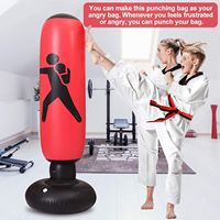 Sac de frappe gonflable autoportant robuste Kizcmvre pour adultes et enfants, équipement d'entraînement de boxe pour femmes et hommes