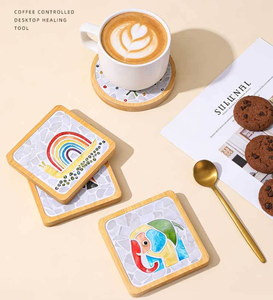 Kit de mosaïque DIY pour dessous de verre, idée cadeau artisanal pour adultes et amateurs de loisirs créatifs, décoration d'intérieur, forme d'animal mignonne pour la décoration de la maison - Product Image 2
