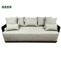 Ensemble de conversation en aluminium de luxe moderne pour hôtel, salon d'angle, canapé de jardin, mobilier de patio extérieur en aluminium