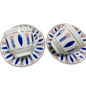 Bán buôn sứ nhà máy 90CC thiết kế cổ điển Espresso Cup Arabic gốm cốc cà phê và chiếc đĩa Bộ của 6 - Product Image 2