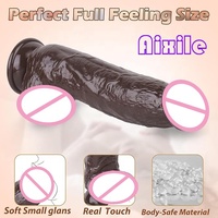 8,3 Zoll Realistischer Silikon-Dildo Erotikspielzeug für Frauen Schwarzer Analdildo G-Punkt-Stimulator mit Starkem Saugnapf Männlicher Penis