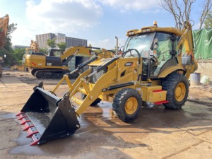 Chargeuse-pelleteuse Caterpillar d'occasion CAT420F, chargeuse sur pneus de seconde main pour la construction, vente chaude - Product Image 5