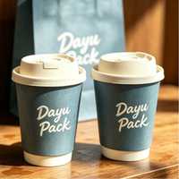 Gobelet en papier biodégradable de haute qualité à double paroi, enduit de PE, écologique, imperméable, personnalisé pour les fêtes à domicile, usage café, vente en gros