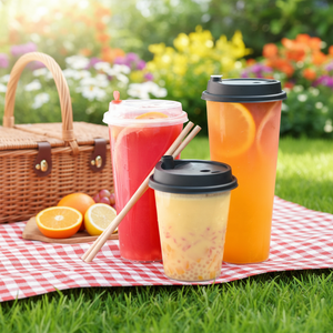 Coperchi in Plastica PET Monouso OEM con Logo Personalizzato per Tazze da Bubble Tea/Caffè 12oz/24oz, Birra, <span class=keywords><strong>Vino</strong></span>, Latte, Dolci e Snack - Product Image 4