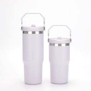 Gobelet isotherme à double paroi en acier inoxydable avec poignée confortable, tasse de voyage isolée sous vide de 20 oz pour utilisation en voiture - Product Image 2