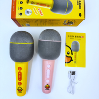 Pengubah Suara Berkualitas Tinggi Portabel Mini Lucu Mainan Anak Set Speaker Mic untuk Mesin Karaoke Anak untuk Hadiah Ulang Tahun