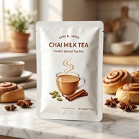 Thé Chai Instantané Préparé, Thé au Lait Chai, Service OEM, Emballage en Sachet et Boîte
